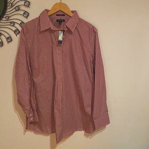 Lands End checkered button down shirt.